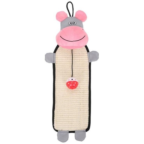 Pet Life Pet Life CTY1PK Natural Sisal & Jute Hanging Carpet Kitty Cat Scratcher with Toy; Pink & Grey - One Size CTY1PK